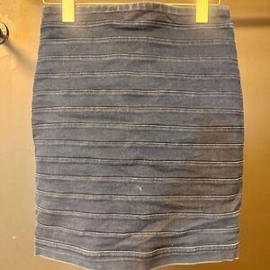 Express Blue Striped Knit Pencil Skirt